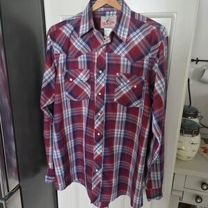 Wrangler Pearl Snap Plaid Western Shirt